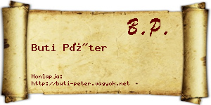 Buti Péter névjegykártya
