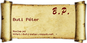 Buti Péter névjegykártya