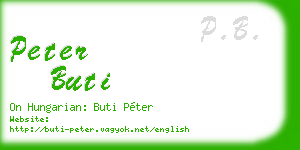 peter buti business card
